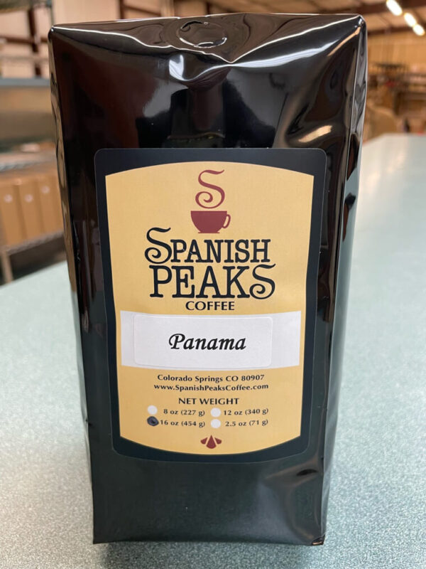 Spanish Peaks Coffee Panama coffee beans in bag